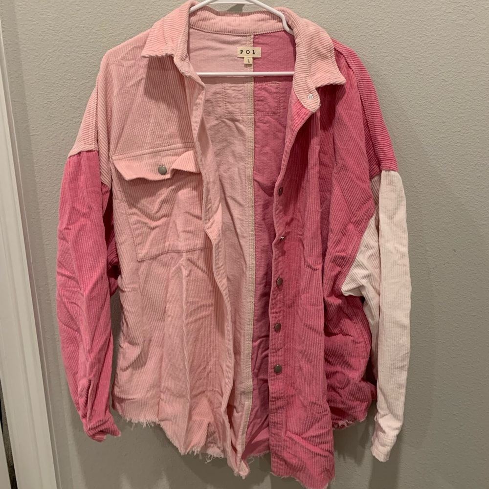 Two Tone Pink Corduroy Shacket from These Three Boutique, Never Worn